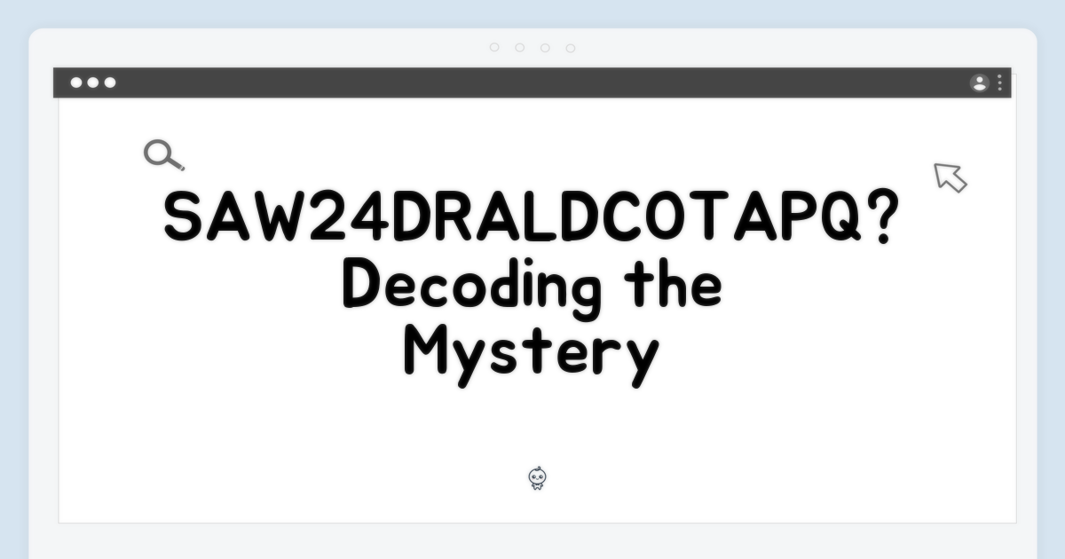 SAW24DRALDCOTAPQ, 무엇을 의미할까?