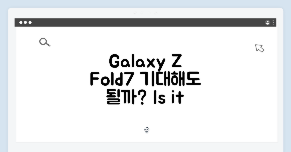 갤럭시 Z Fold7, 기대해도 될까?