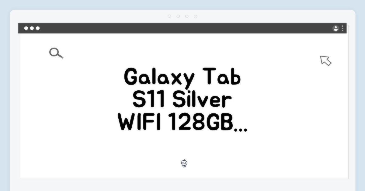갤럭시탭 S11 실버 128GB, WIFI 전용으로 딱일까?