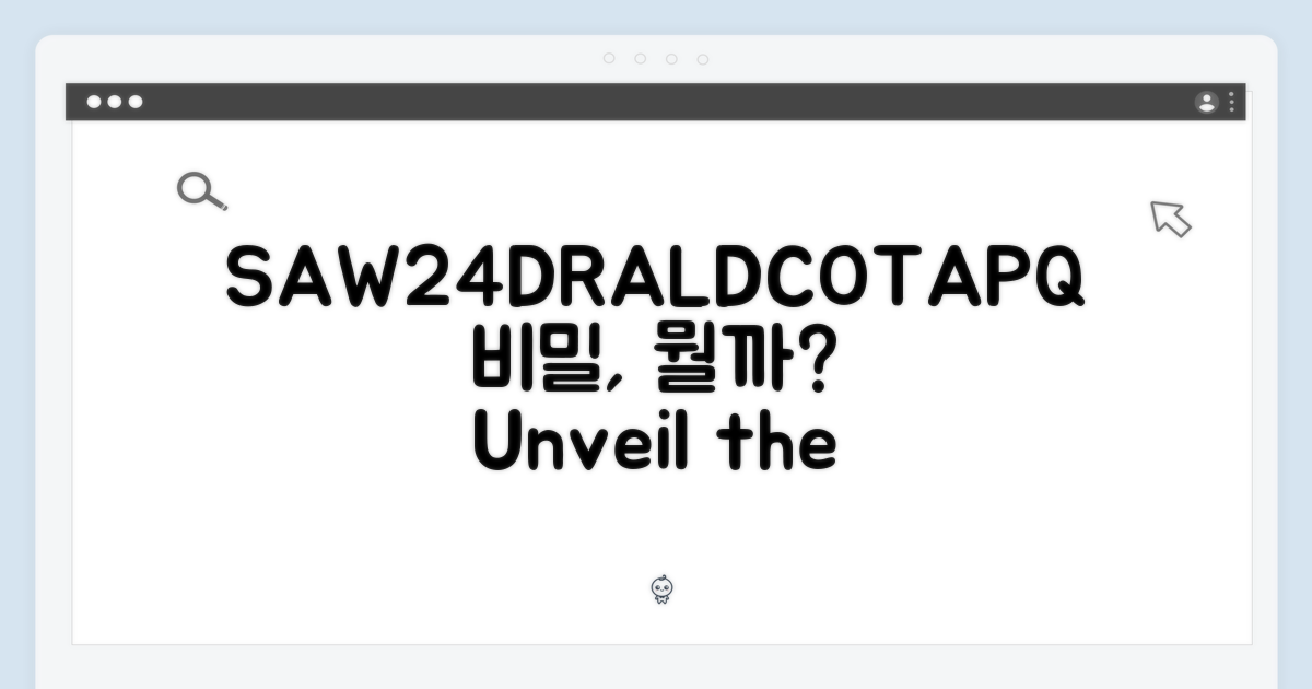 SAW24DRALDCOTAPQ, 비밀은 무엇?