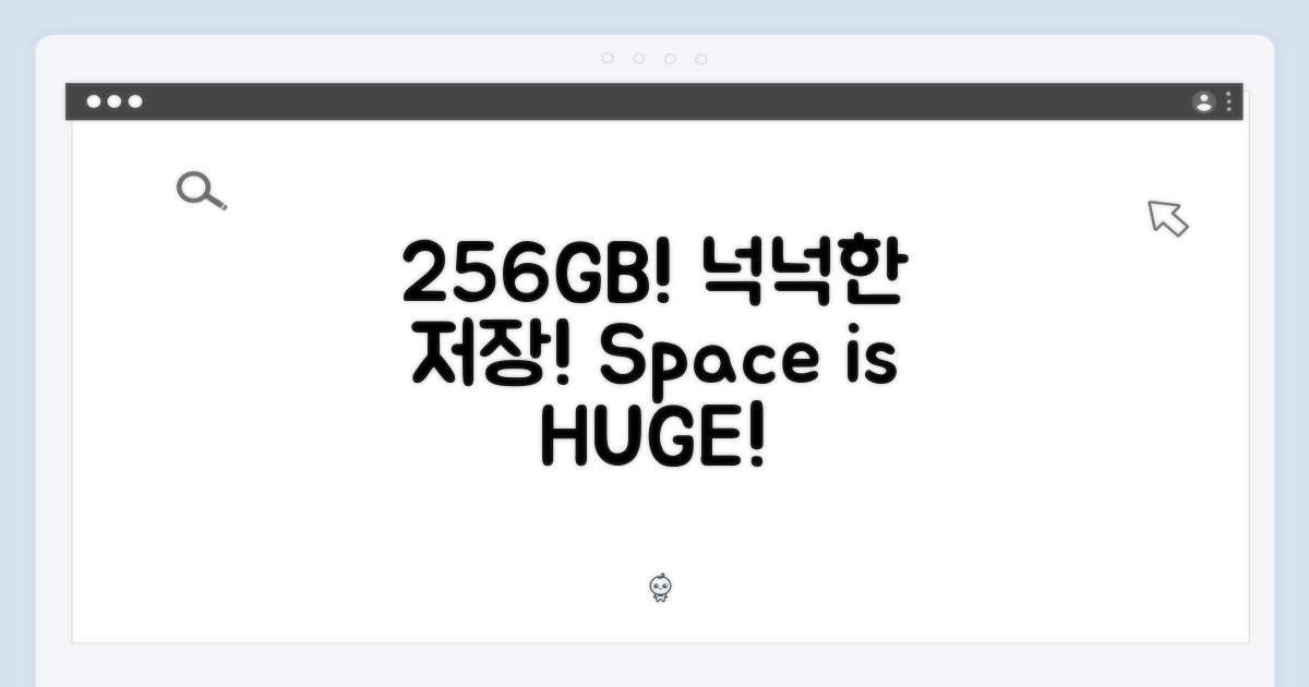 256GB 저장 공간, 넉넉하게!