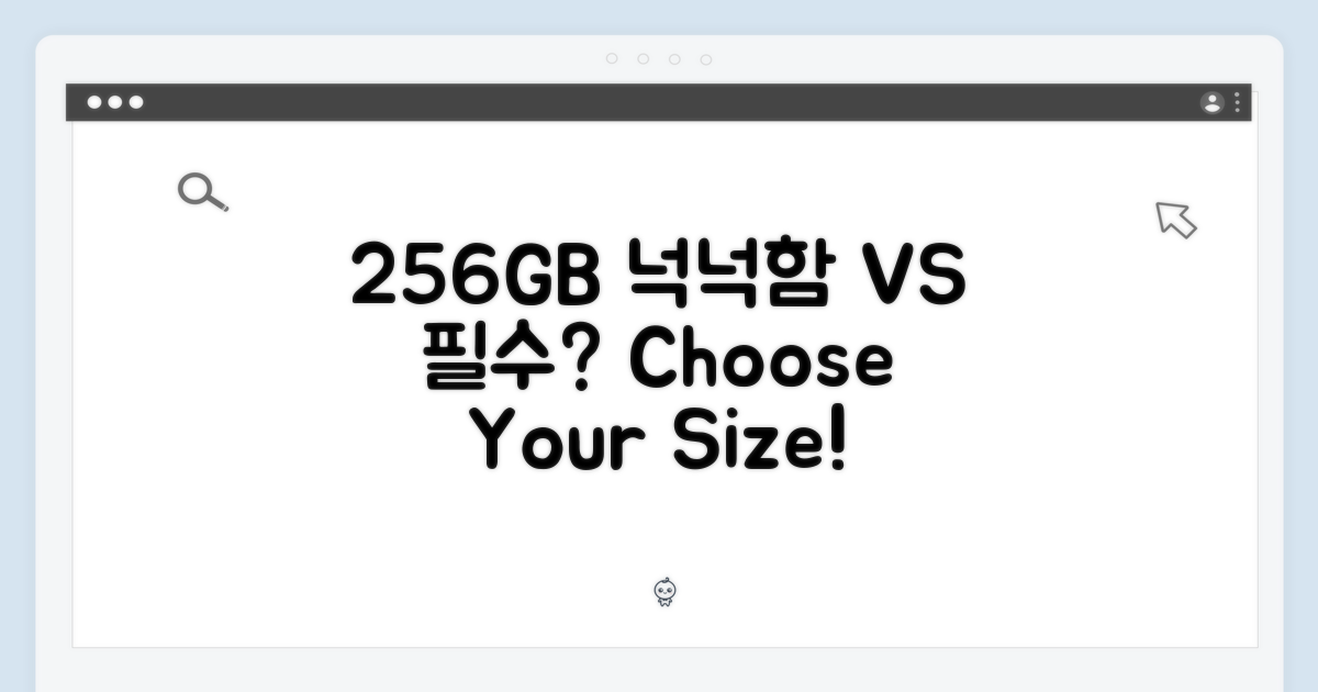 256GB, 넉넉함 vs 필수