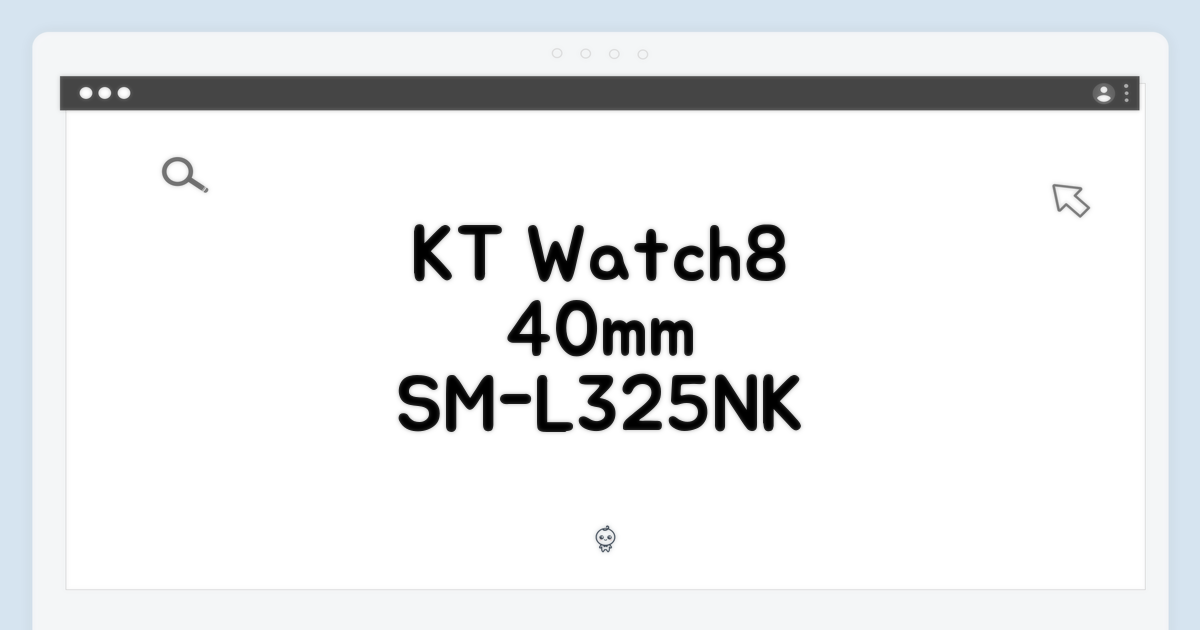 KT 갤럭시 워치8 40mm SM-L325NK: 놀라운 기능 대공개!