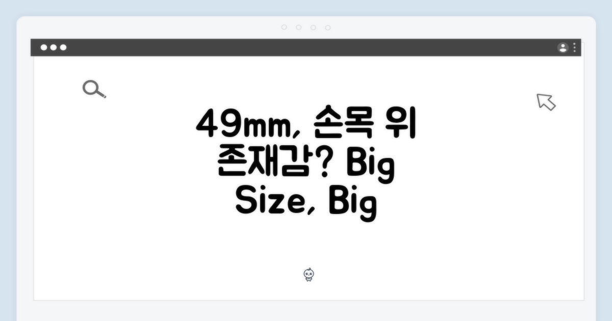 49mm, 손목 위 존재감은 어떨까?