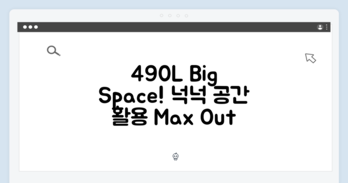 490L 넉넉한 공간 활용