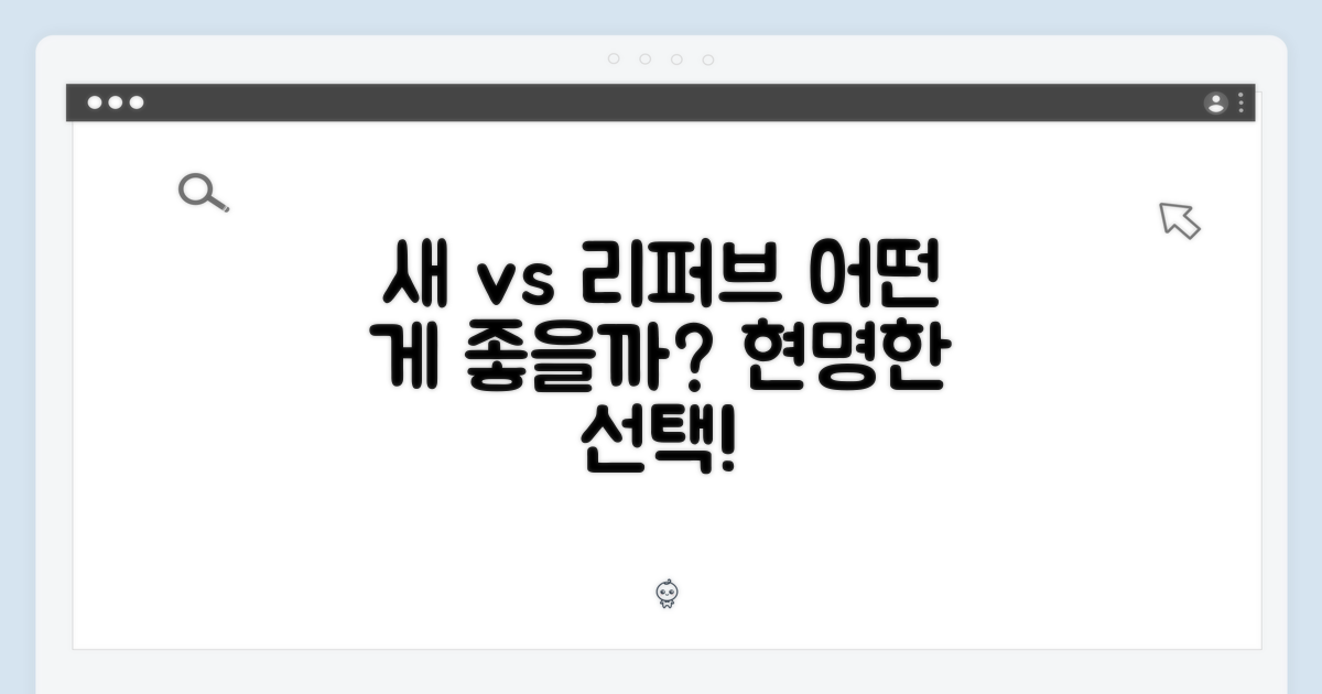 새 제품 vs 리퍼브, 무엇을 선택할까?