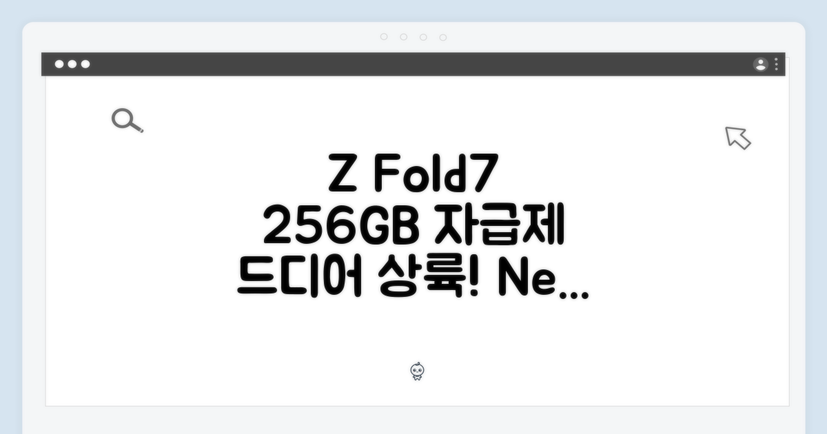 Z 폴드7 256GB 자급제, 드디어 상륙!