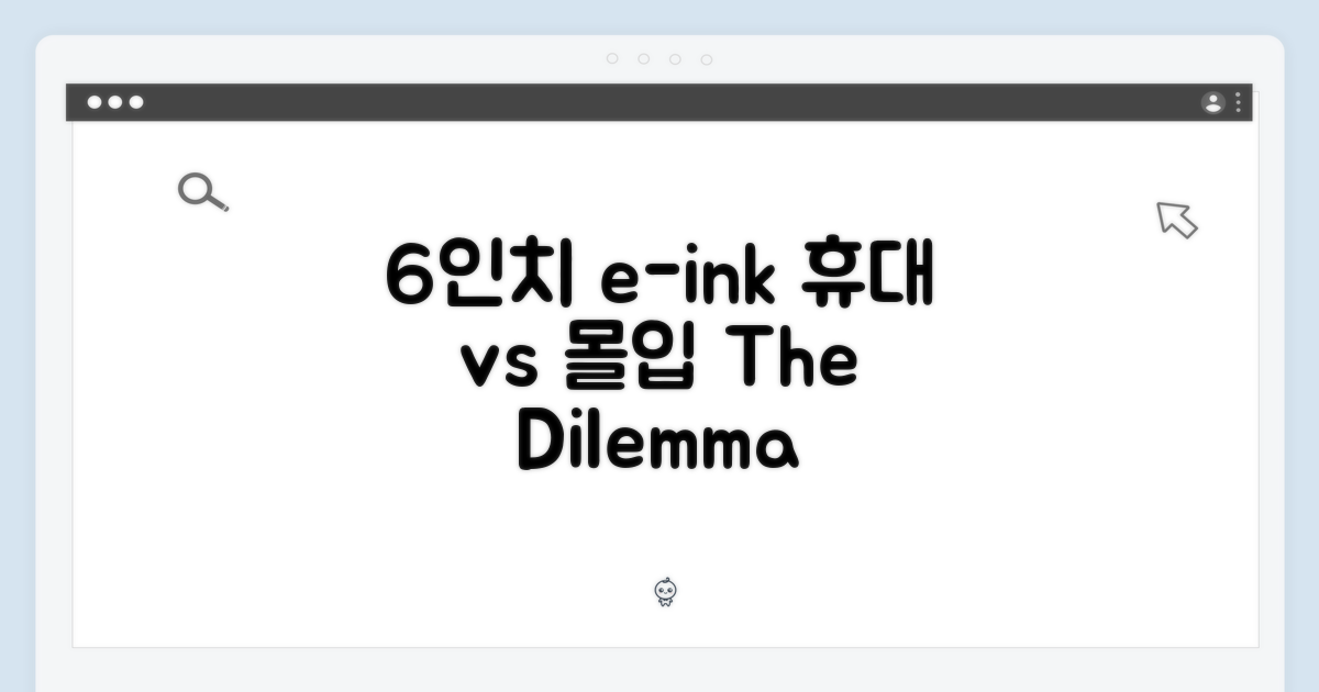 6인치 e-ink, 휴대성과 몰입의 딜레마