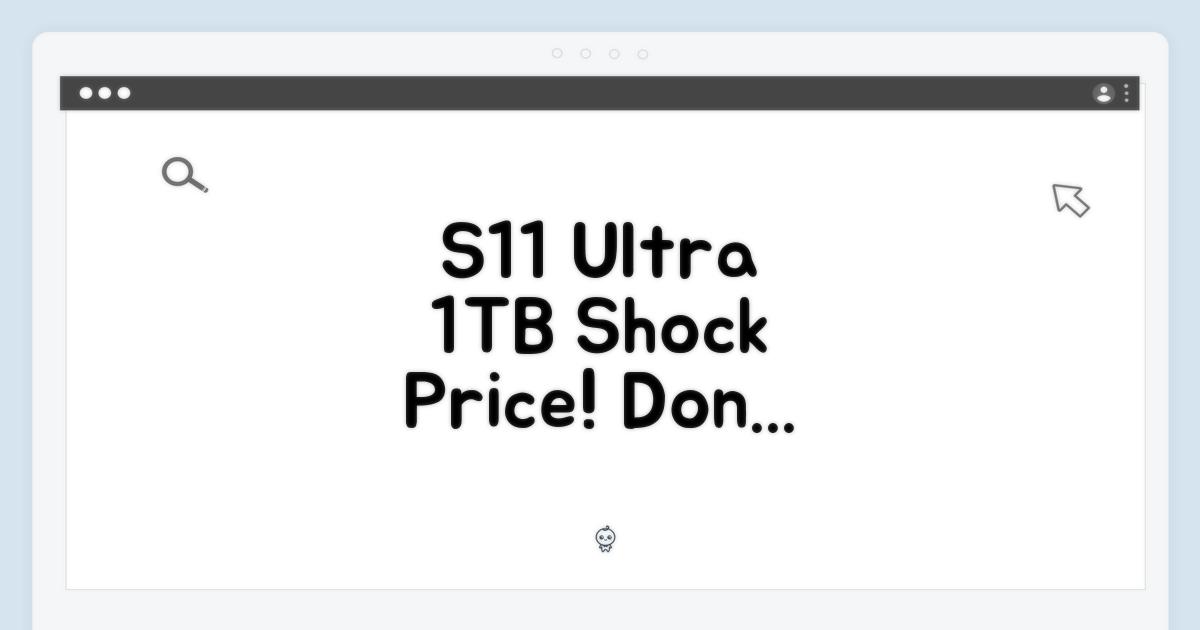S11 울트라 1TB, 놀라운 가격 공개