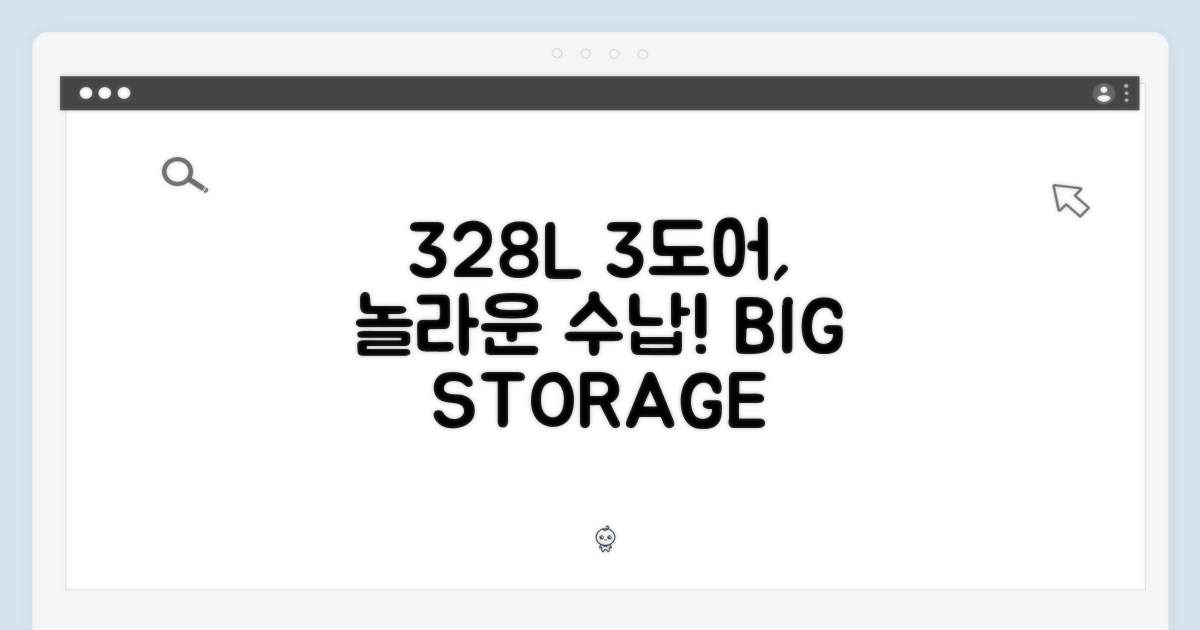 328L, 3도어의 놀라운 수납