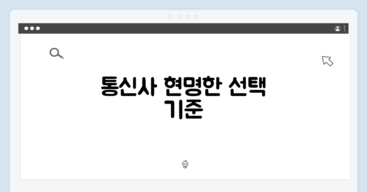 통신사 선택, 현명한 기준