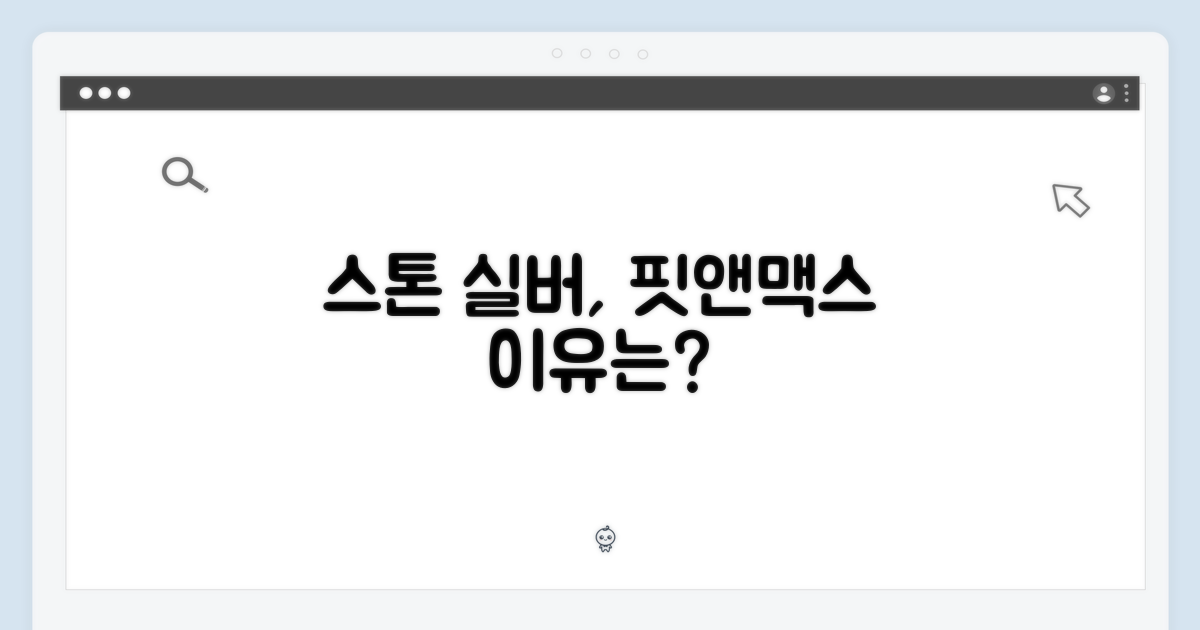 스톤 실버, 왜 핏앤맥스인가?