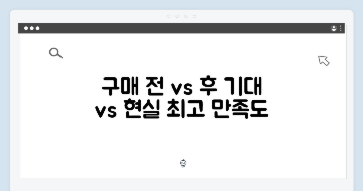 구매 전 vs 구매 후 만족도