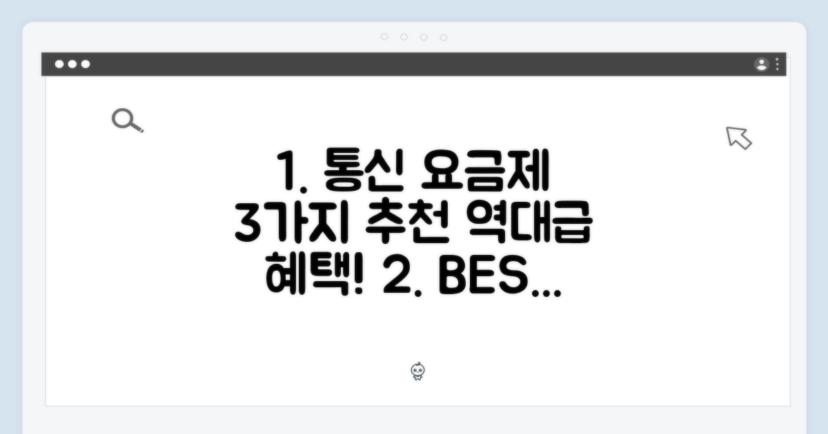 3가지 통신 요금제 추천